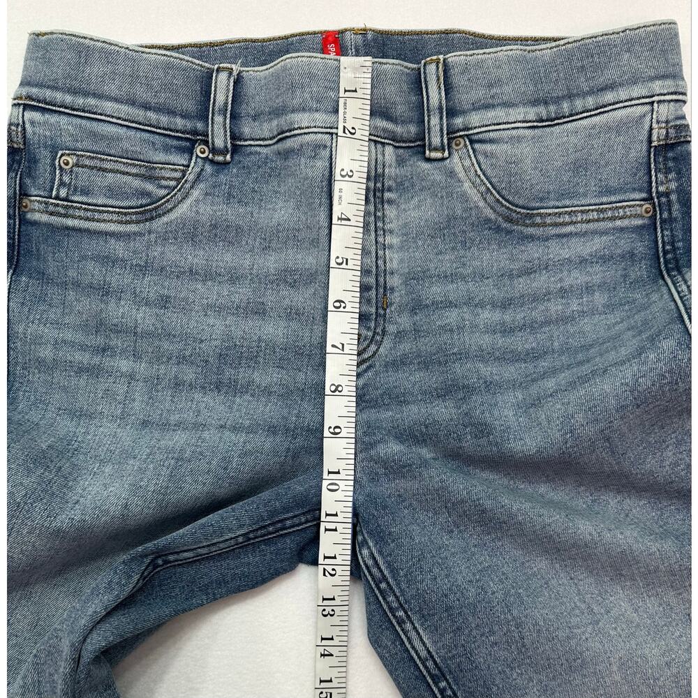NWOT SPANX Denim Cropped Kick Flare Pull On Jeans Vintage Light Wash Size L - Picture 9 of 12